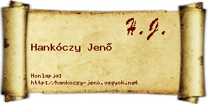 Hankóczy Jenő névjegykártya